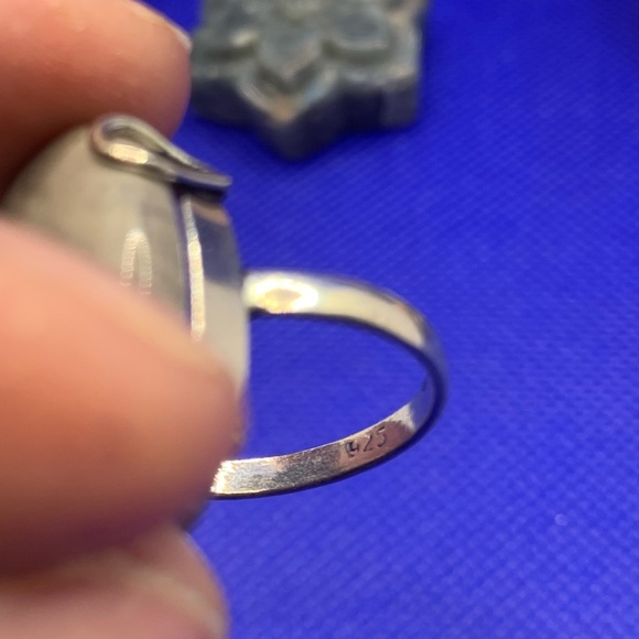 Stunning GENUINE Polychrome Jasper Ring, .925 Sterling Silver Overlay, Size 8.75 - Picture 10 of 13